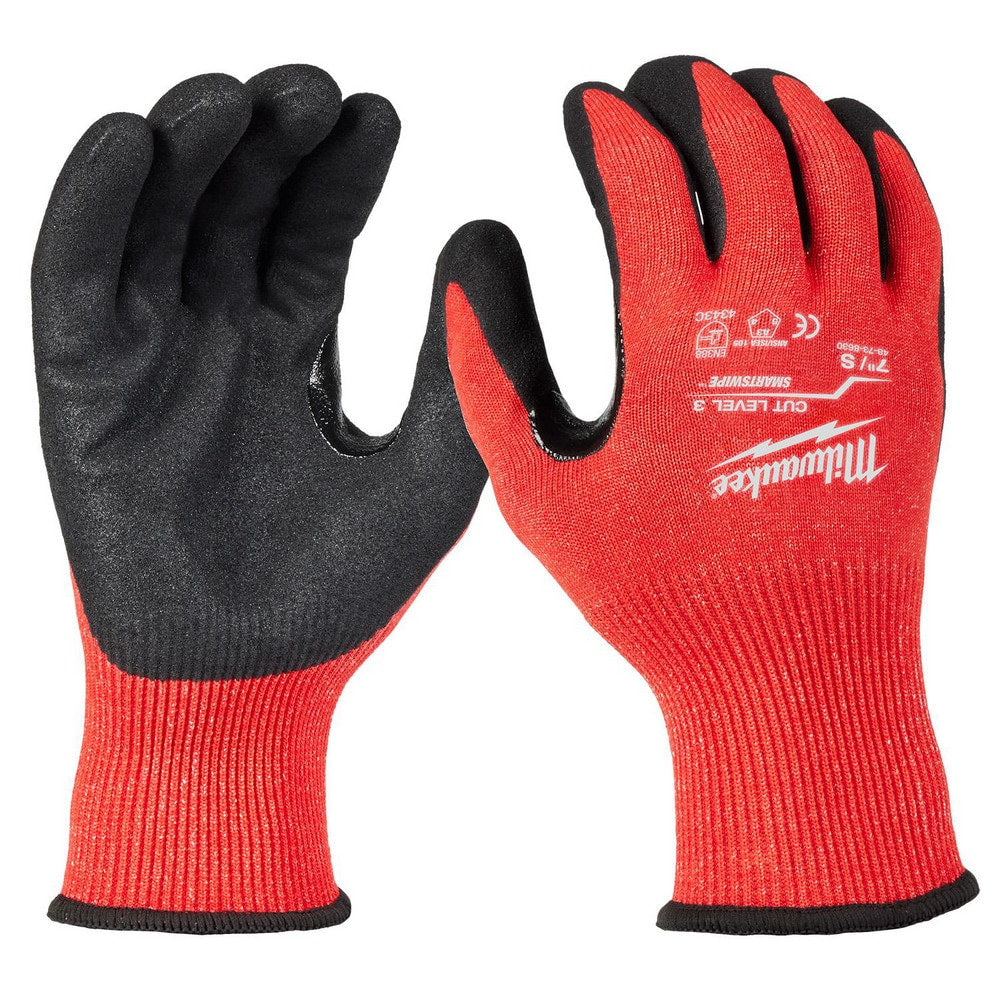 Cut-Resistant Gloves: Milwaukee 48-73-863E, Size Small, ANSI Cut A3, ANSI Puncture 0, Nitrile, Nitrile