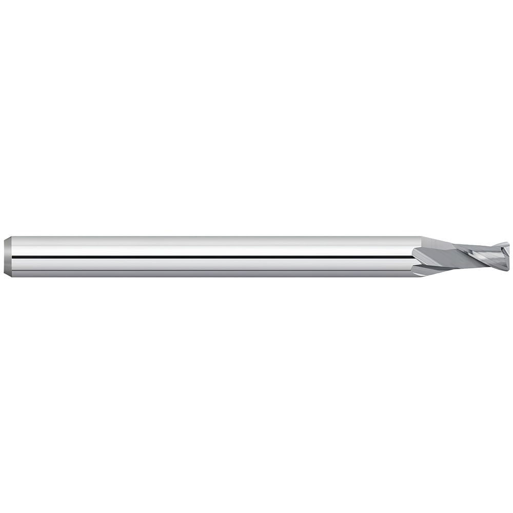 Corner Radius End Mill: 0.0450" Dia, 0.068" LOC, 0.0100" Radius, 2 Flute, Solid Carbide