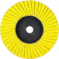 Flap Disc:  2" Dia, 5/8" Hole, 60 Grit, Ceramic Alumina, Type 29