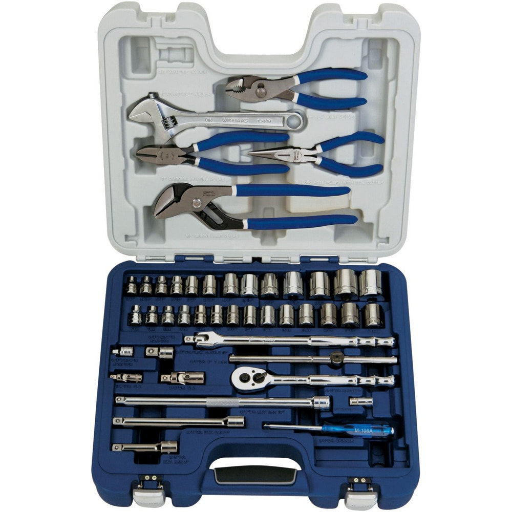 Combination Hand Tool Set: 58 Pc, SAE & Metric Tool Set