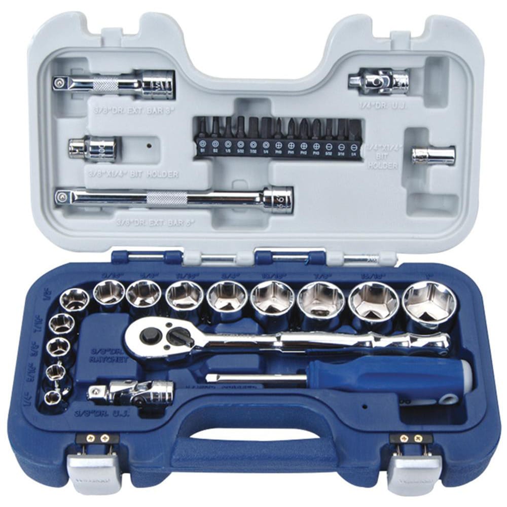 Combination Hand Tool Set: 34 Pc, Basic Tool Set