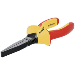 Long Nose Pliers; Pliers Type: 1000V Insulated Flat Nose Pliers; Jaw Texture: Serrated; Jaw Length (Inch): 1-1/4; Jaw Width (Inch): 21/32