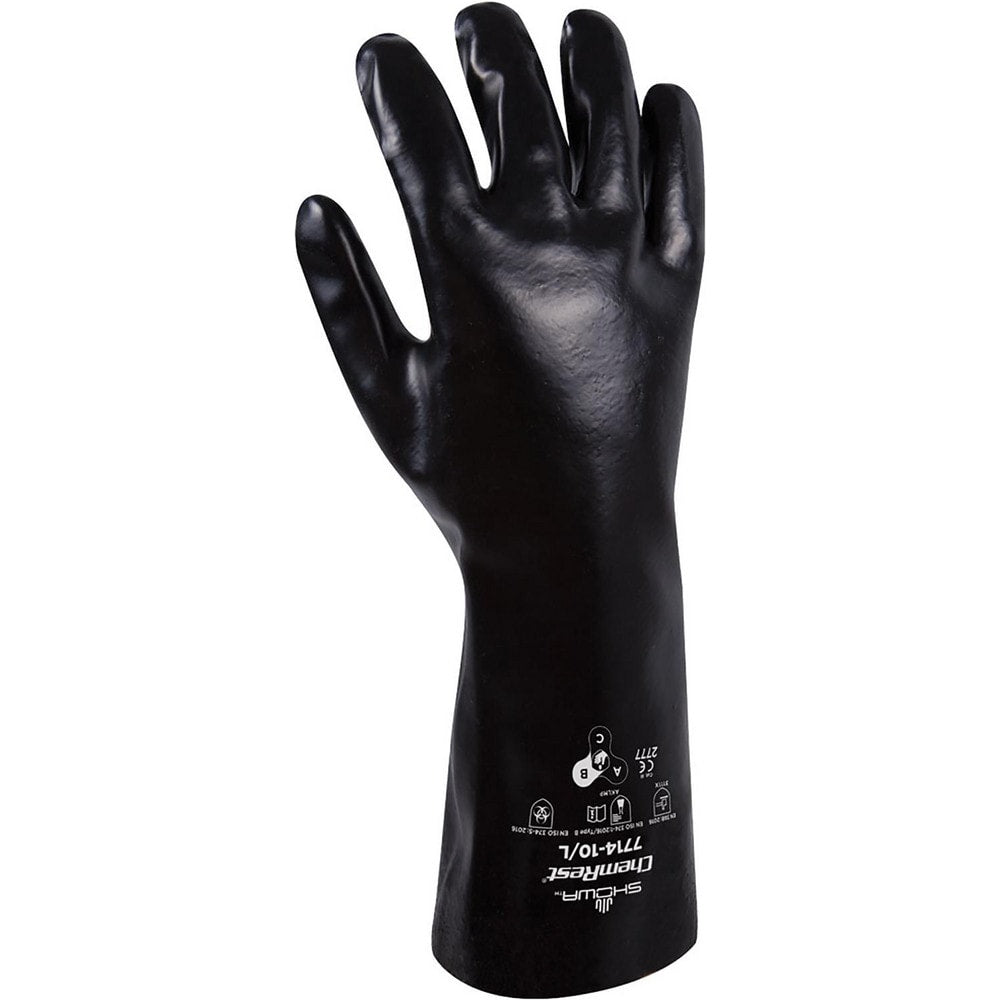 Chemical Resistant Gloves: SHOWA 7714, PVC-Coated, PVC, Supported, General Purpose Chemical-Resistant