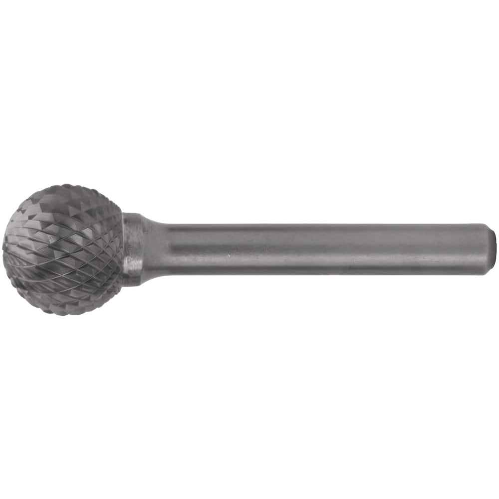 Abrasive Bur: SD-5L6, 1/2" Cut Dia, Ball, Double Cut