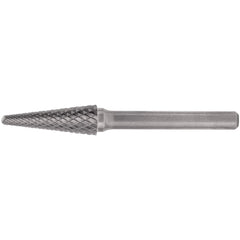 Abrasive Bur: SL-41, 1/8" Cut Dia, Cone with Radius End, Double Cut