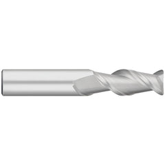 Corner Radius End Mill: 1/8" Dia, 1/2" LOC, 0.0300" Radius, 2 Flute, Solid Carbide