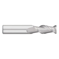 Corner Radius End Mill: 1/8" Dia, 1/2" LOC, 0.0100" Radius, 2 Flute, Solid Carbide