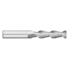 Corner Radius End Mill: 3/16" Dia, 3/4" LOC, 0.0100" Radius, 2 Flute, Solid Carbide