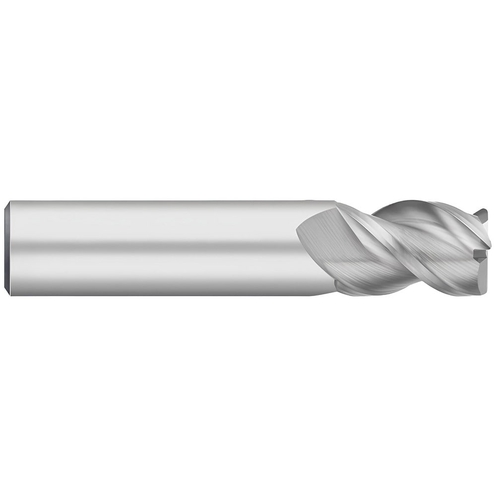 Corner Radius End Mill: 1/8" Dia, 1/4" LOC, 0.0300" Radius, 3 Flute, Solid Carbide