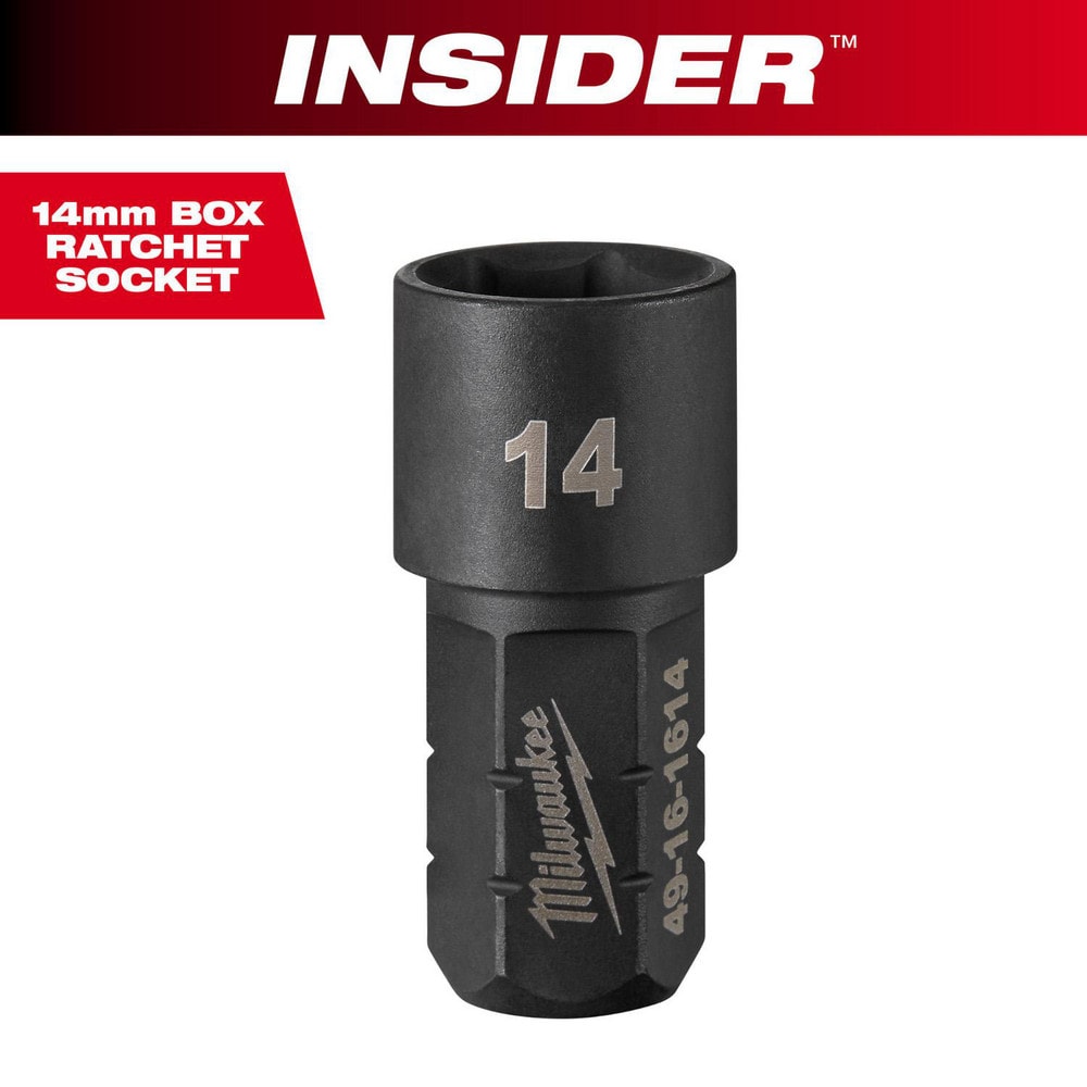 Impact Socket: 9/16" Drive, 14 mm Socket, Hex Drive