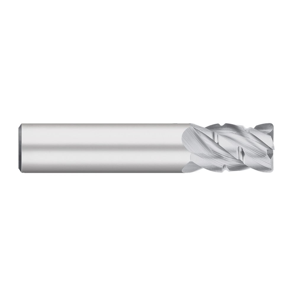 Roughing End Mill: 5/8" Dia, 4 Flute, Medium Pitch, 0.0300" Corner Radius, Single End, Solid Carbide