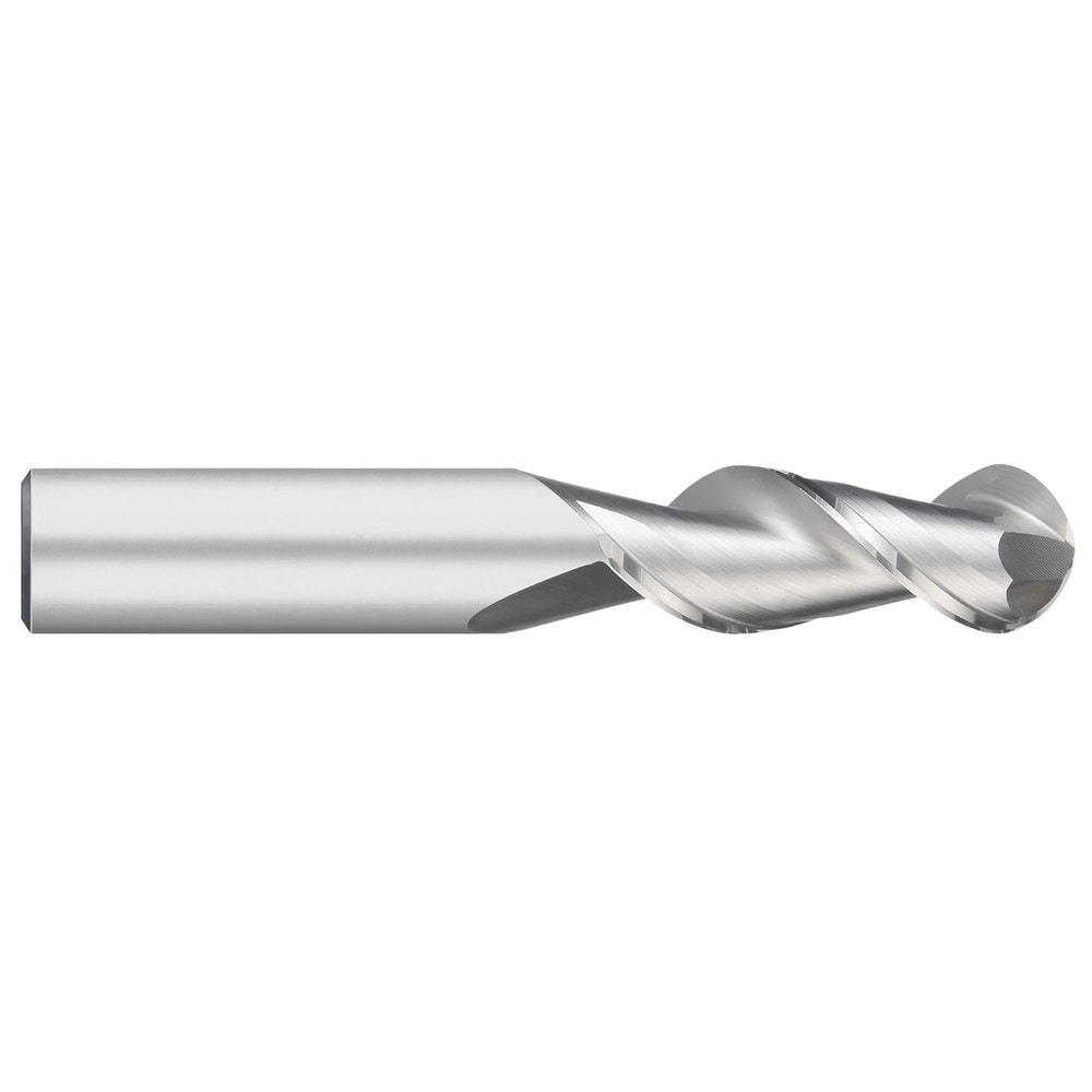 Ball End Mill: 3/8" Dia, 1-1/2" LOC, 2 Flute, Solid Carbide