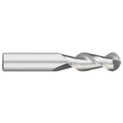 Ball End Mill: 1/2" Dia, 2" LOC, 2 Flute, Solid Carbide