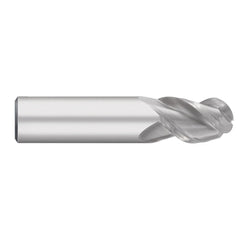 Ball End Mill: 1/4" Dia, 3/4" LOC, 3 Flute, Solid Carbide