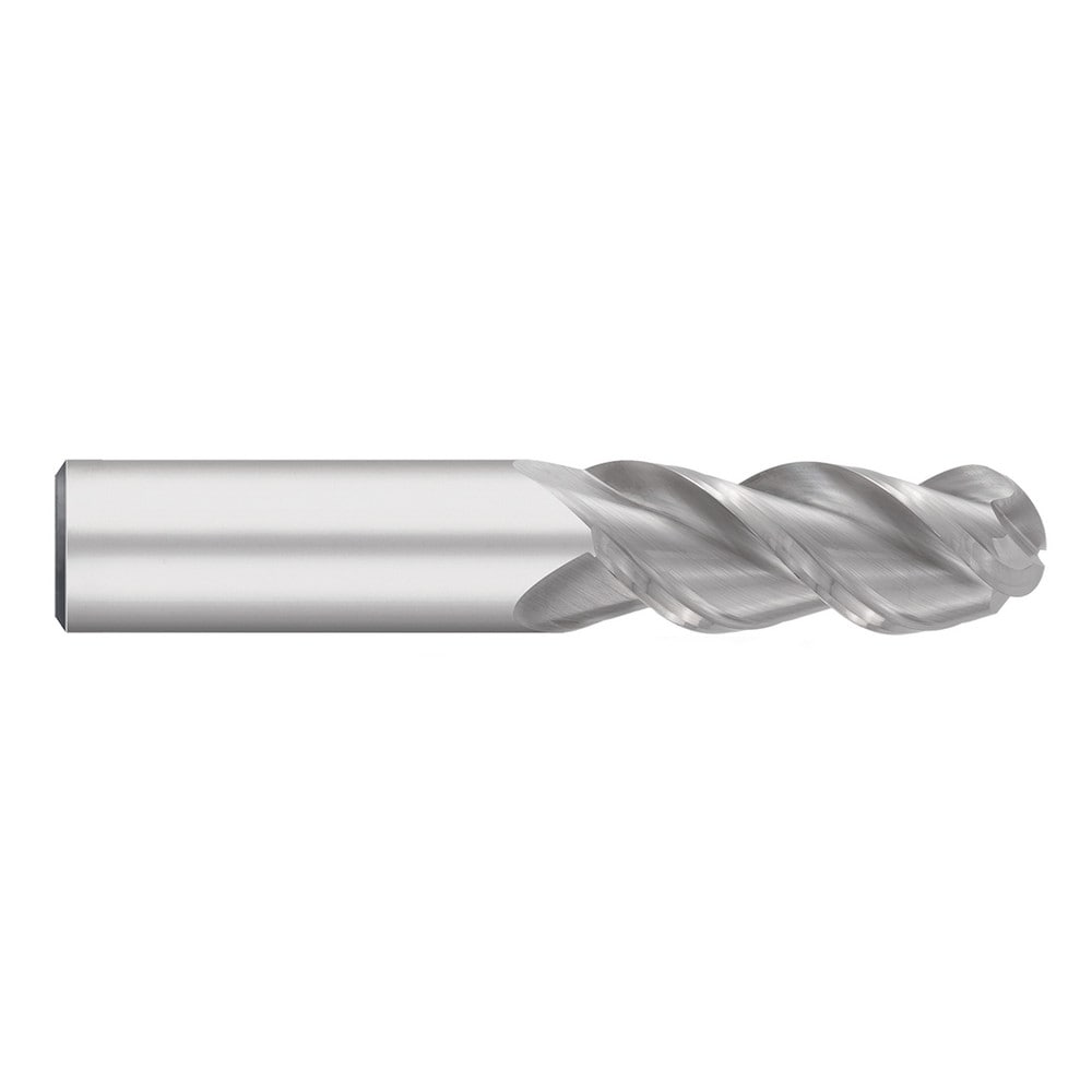 Ball End Mill: 3/4" Dia, 2-1/2" LOC, 3 Flute, Solid Carbide