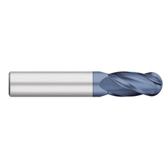 Ball End Mill: 9/32" Dia, 3/4" LOC, 4 Flute, Solid Carbide