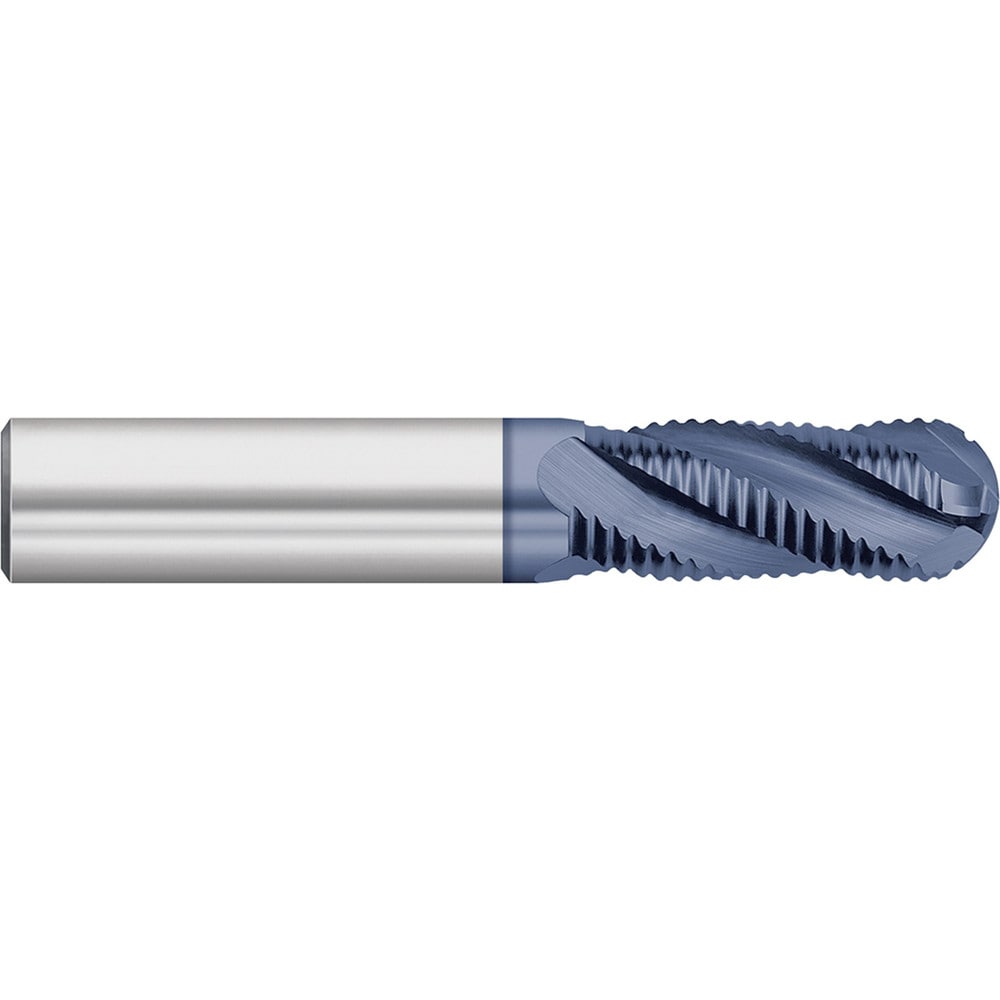 Roughing End Mill: 5/8" Dia, 4 Flute, Fine Pitch, Single End, Solid Carbide