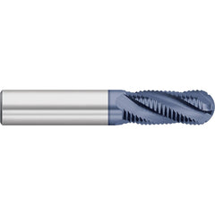 Roughing End Mill: 1/2" Dia, 4 Flute, Fine Pitch, Single End, Solid Carbide