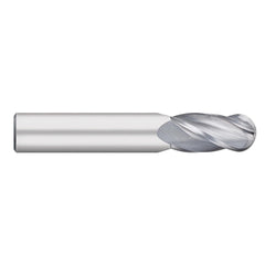 Ball End Mill: 1" Dia, 1-1/2" LOC, 4 Flute, Solid Carbide