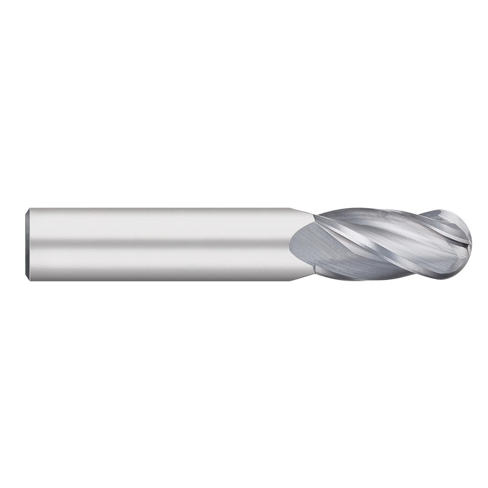 Ball End Mill: 3/4" Dia, 1-1/2" LOC, 4 Flute, Solid Carbide