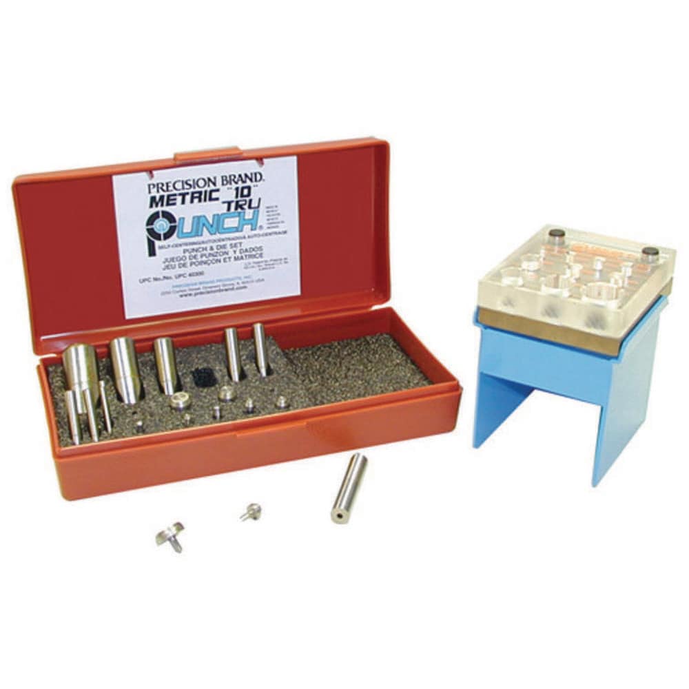 Bench-Mount & Portable Punches & Die Sets; Tool Type: Portable Hand Punch w/ Punch & Die Set; Container Type: Case; Minimum Punch Size: 0.875; Maximum Punch Size: 1.25; Material: Steel; Overall Length: 5.5 in; For Use With: Shim Stock