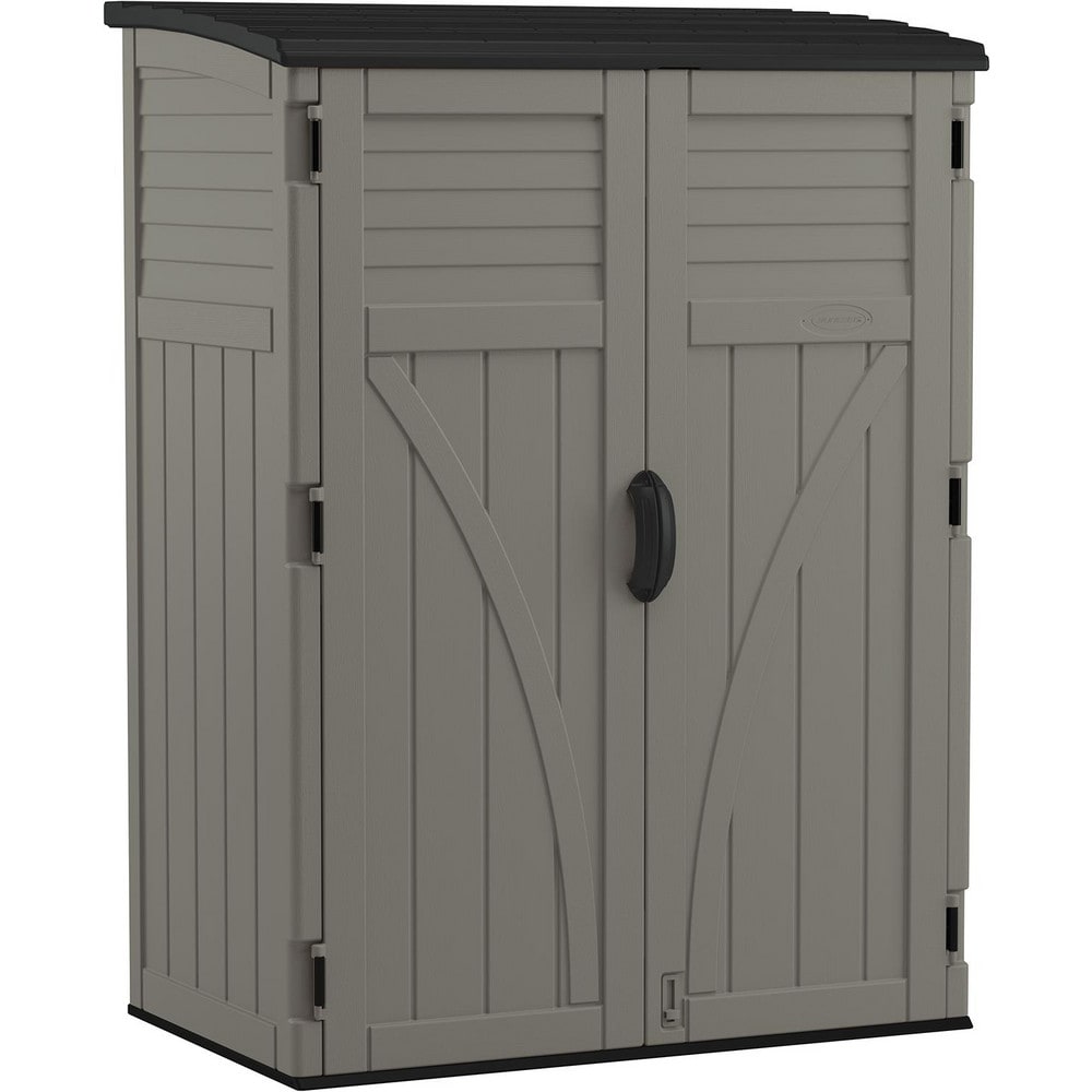 Sheds; Shed Type: Vertical Storage Shed; Overall Width: 53 in; Overall Depth: 32.5 in; Overall Height: 71.5 in; Overall Capacity: 54 ft¬≥; Material: Resin; Color: Gray