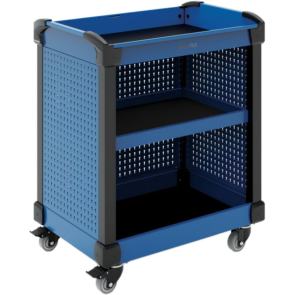 Utility Utility Cart: 31" Long, 31" Wide, Steel, 600 lb Capacity, Avalanche Blue