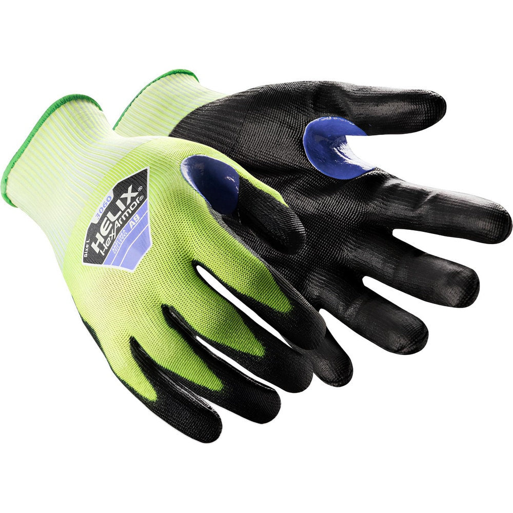 Cut, Puncture & Abrasion-Resistant Gloves: Helix Helix, Size Small, ANSI Cut A9, ANSI Puncture 4, Polyurethane, HPPE Blend