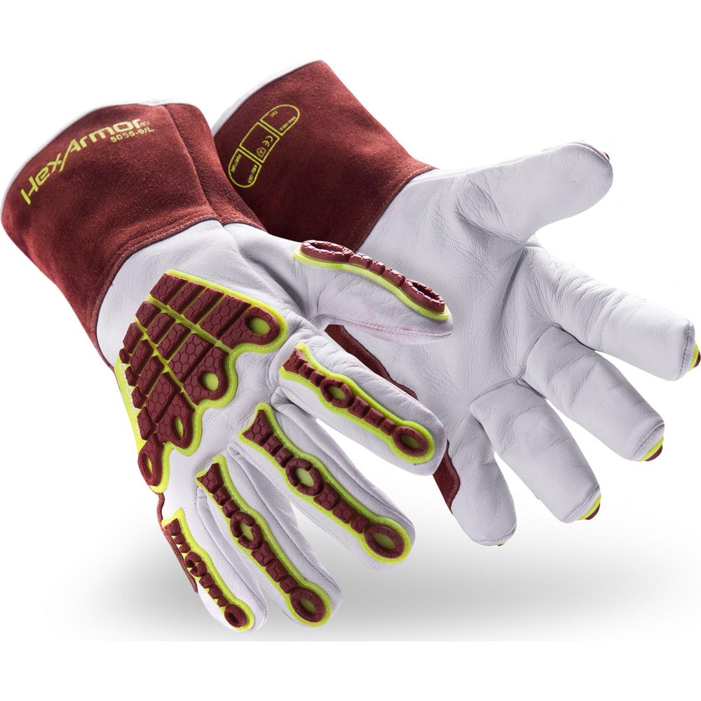 Welding Gloves: HeatArmor&trade; Size X-Large, Goatskin Leather, Pair, for MIG