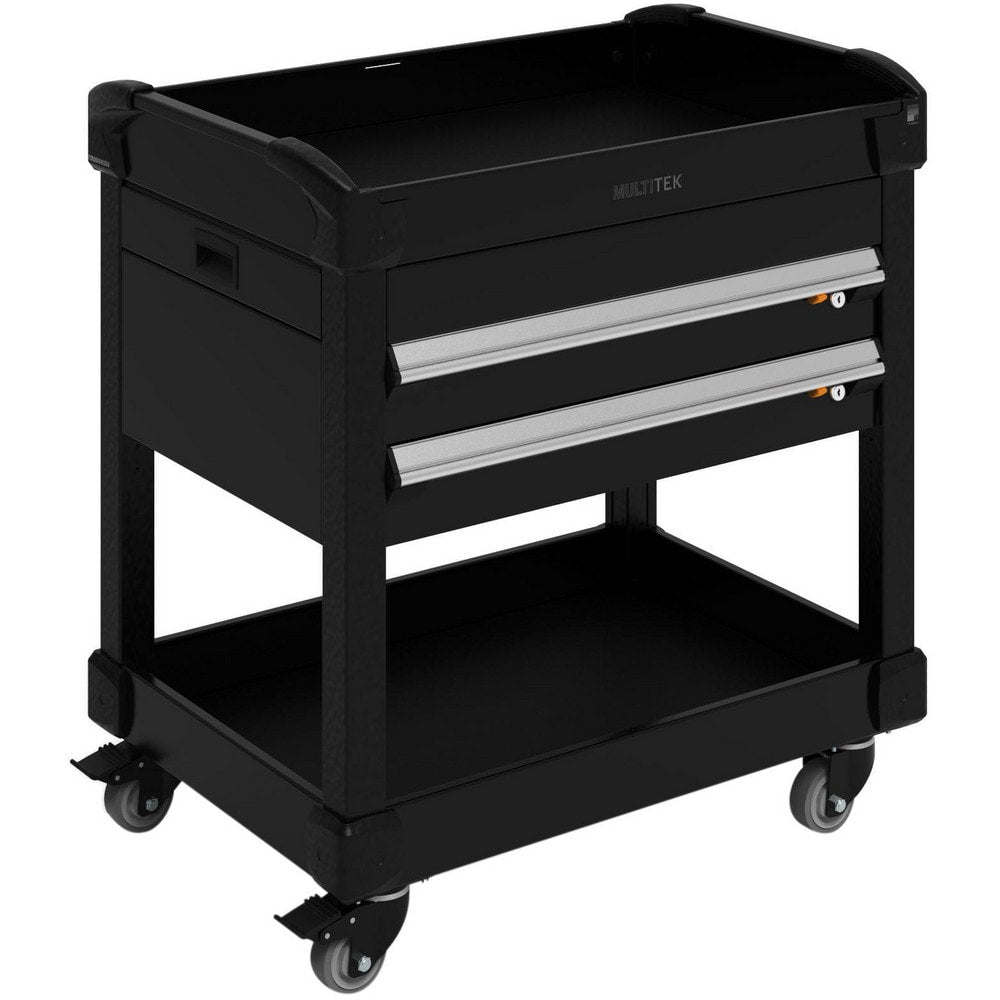 Utility Utility Cart: 31" Long, 31" Wide, 600 lb Capacity, Black