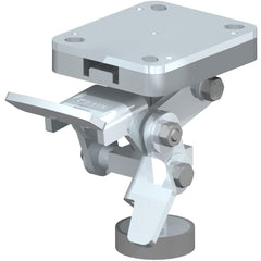 Floor Locks; Retracted Height: 5.25; Extended Height: 6.44; Top Plate Size: 3-15/16 x 3-3/8; Bolt Hole Spacing: 3-5/32 x 2-3/8; Attaching Bolt Size: 0.3125