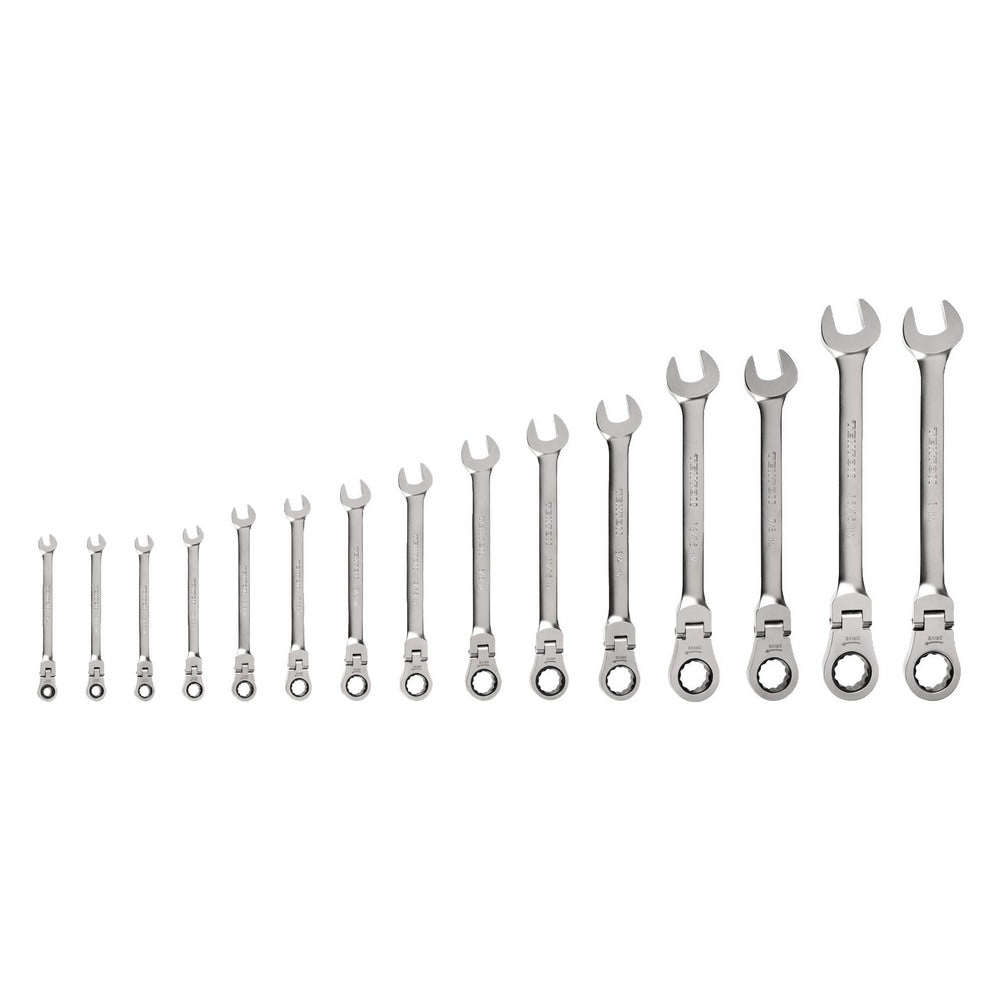 Ratchet Set & Combination Wrench Set: 15 Pc, Inch