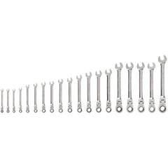 Ratchet Set & Combination Wrench Set: 19 Pc, Metric