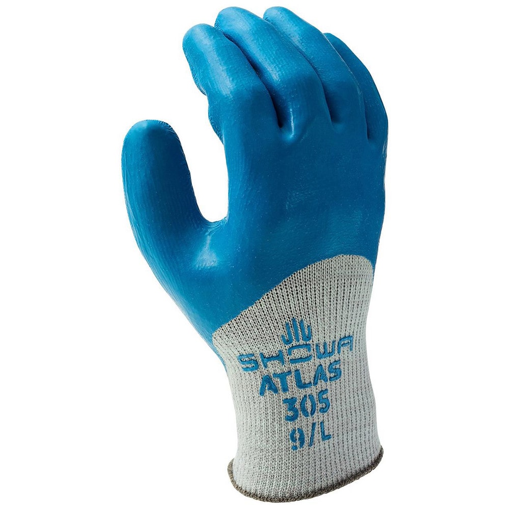 General Purpose Gloves: SHOWA Atlas Size X-Large, Rubber-Coated Cotton & Cotton Blend & Natural Rubber