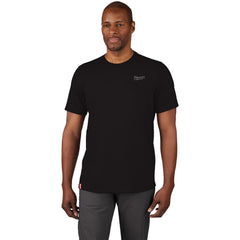 Work Shirt: Lightweight, Breathable & UV Protection, Short Sleeve, 2X-Large, Cotton & Polyester, Black, 0 Pocket