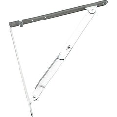 Brackets; Bracket Type: Folding Shelf Bracket; Mount Type: Screw-On; Length (Inch): 11.57 in; Bracket Material: Steel; Load Capacity: 154; Overall Width: 1.06 in; Finish: White