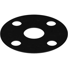 Flange Gasket: For 2" Pipe, 2-3/8" ID, 6" OD, 1/8" Thick, Cloth-Inserted Rubber