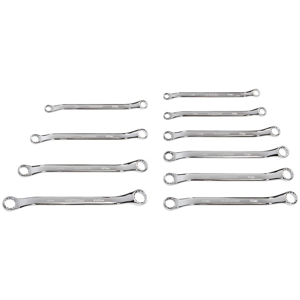 Offset Box End Wrench Set: 12 Pc, Inch & Metric