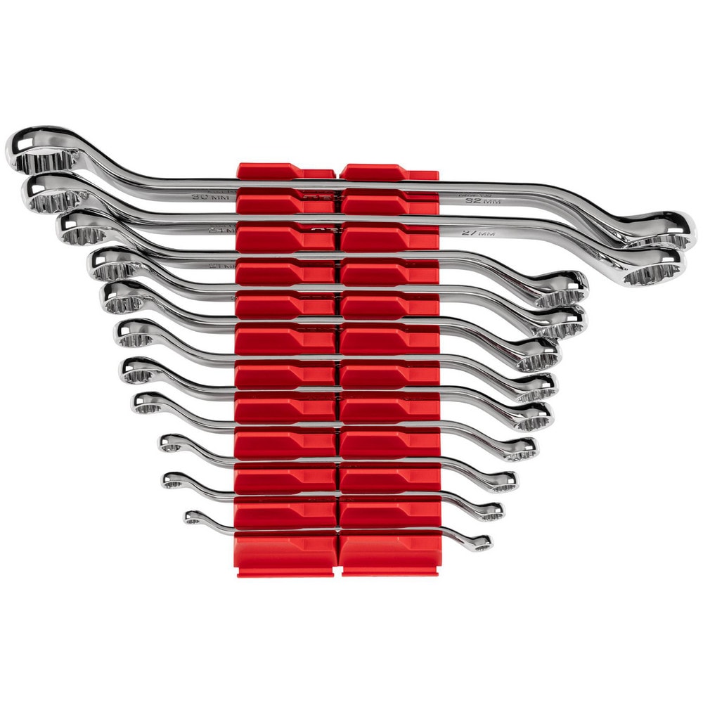 Offset Box End Wrench Set: 11 Pc, Metric