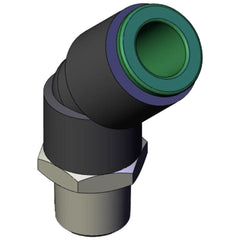 Pneumatic Hose Fittings & Couplings; 10MM-1/4 45D ML ELBOW KR FLAME RES 1-TCH FTTNG