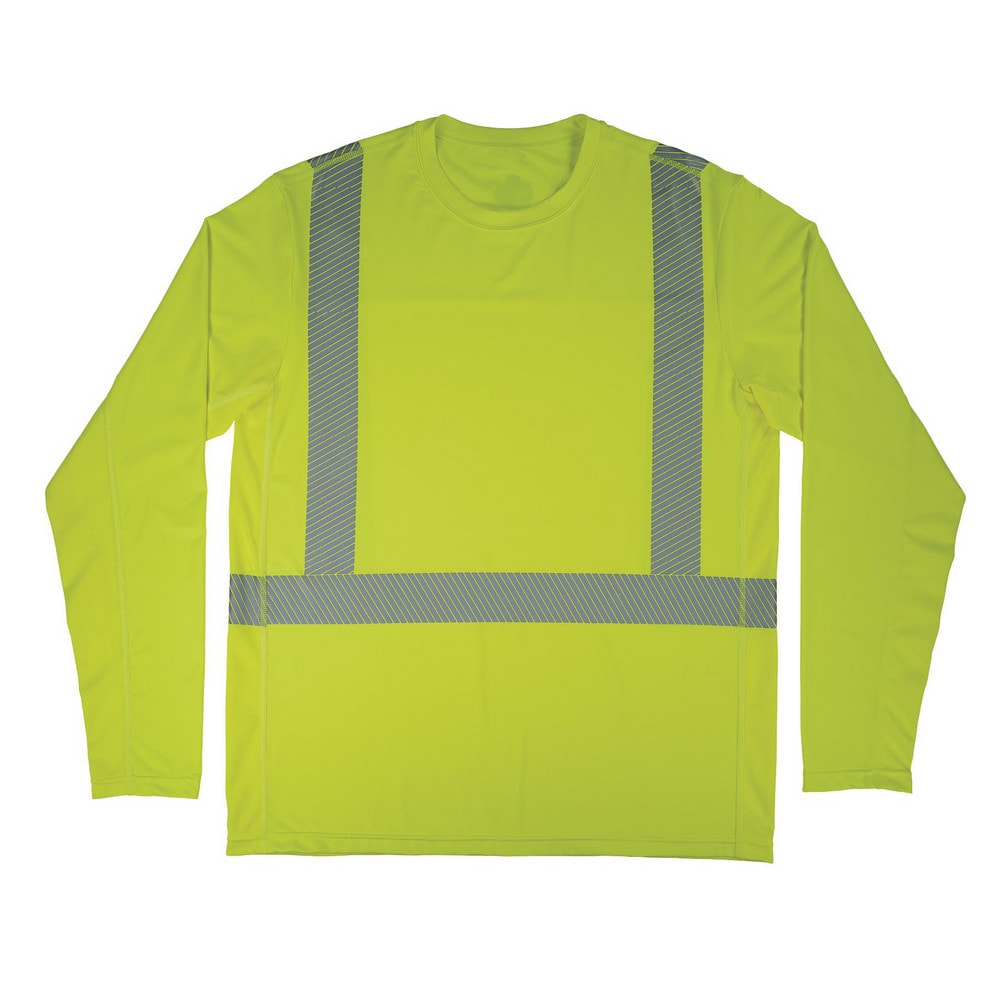 Work Shirt: Cooling Work Shirt, Long Sleeve, Medium, Polyester & Spandex, Lime, 0 Pocket