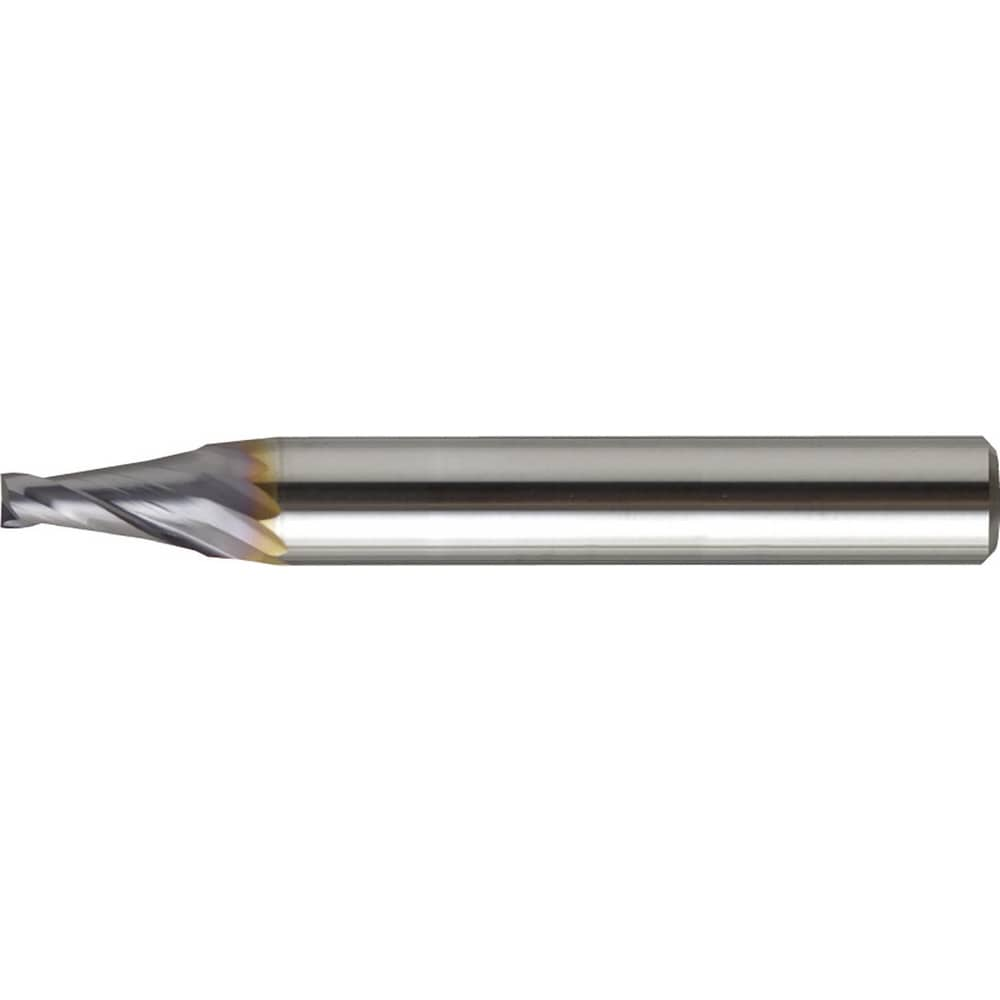 Tapered End Mill: 2 deg Angle per Side, 0.40 mm Small Dia, 1.60 mm LOC, 4 Flute, Square End