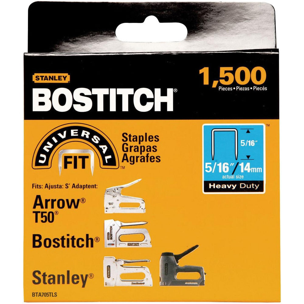 Staples; Staple Type: Crown Staple; Width (Inch): 27/64; Crown Width (Decimal Inch): 0.4219; Leg Length (Inch): 5/16; Staple Style: Flat; Duty Level: Medium; Material: Steel; For Use With: Stanley TR110, TR150, TR150HL, TR250, TRE550, TRE650 series, PHT1