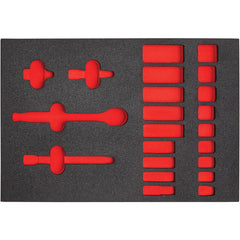 Tool Box Case & Cabinet Inserts; Type: Foam Insert; For Use With: J52134; Material Family: Polyethylene; Width (Inch): 16; Depth (Inch): 11; Height (Inch): 1-1/4; Color: Black/Red; Material: Polyethylene