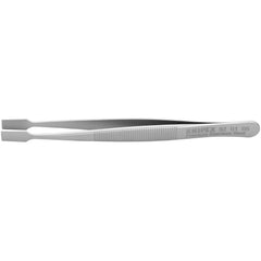 Tweezers; Tweezer Type: Utility; Pattern: Serrated Blunt Tip; Material: Stainless Steel; Tip Type: Blunt; Tip Shape: Square; Overall Length (Inch): 4-3/4; Grip Style: Smooth