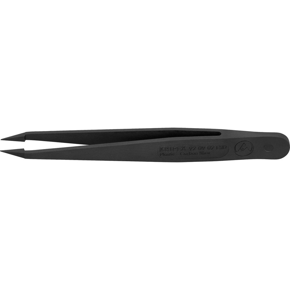 Tweezers; Tweezer Type: ESD Safe; Pattern: Smooth Pointed Tip and Serrated Bent Tip; Material: Plastic; Tip Type: Extra Fine; Tip Shape: Pointed; Overall Length (Inch): 4-1/2; Grip Style: Smooth