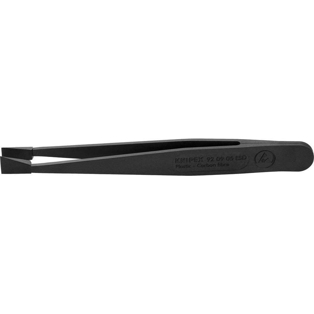 Tweezers; Tweezer Type: ESD Safe; Pattern: Serrated Blunt Tip; Material: Plastic; Tip Type: Blunt; Tip Shape: Square; Overall Length (Inch): 4-1/2; Grip Style: Smooth