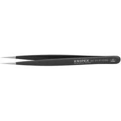 Tweezers; Tweezer Type: ESD Safe; Pattern: Smooth Pointed Tip and Serrated Bent Tip; Material: Stainless Steel; Tip Type: Extra Fine; Tip Shape: Pointed; Overall Length (Decimal Inch): 5; Grip Style: Smooth