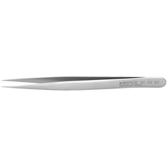 Tweezers; Tweezer Type: Fine Point; Pattern: Smooth Pointed Tip and Serrated Bent Tip; Material: Stainless Steel; Tip Type: Extra Fine; Tip Shape: Pointed; Overall Length (Decimal Inch): 5; Grip Style: Smooth