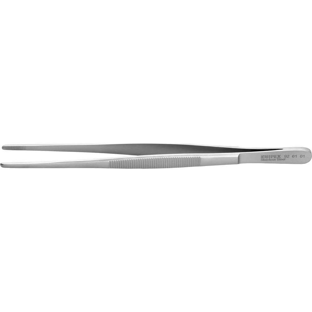 Tweezers; Tweezer Type: Utility; Pattern: Serrated Blunt Tip; Material: Stainless Steel; Tip Type: Blunt; Tip Shape: Pointed; Overall Length (Decimal Inch): 8; Grip Style: Smooth